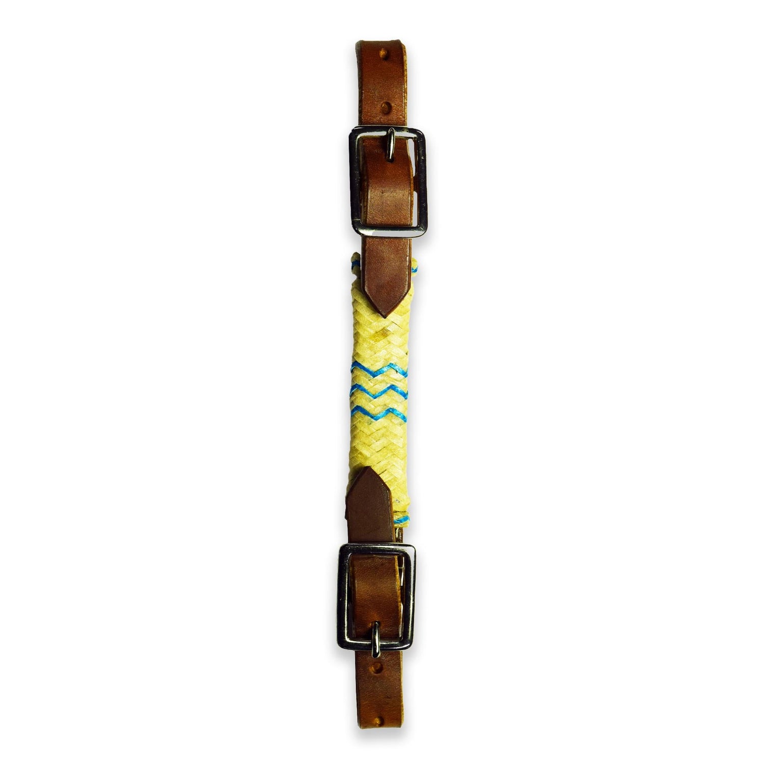 Ezy Ride Curb Strap with White &amp; Turquoise Lacing Harness - Saddleworld Devonport