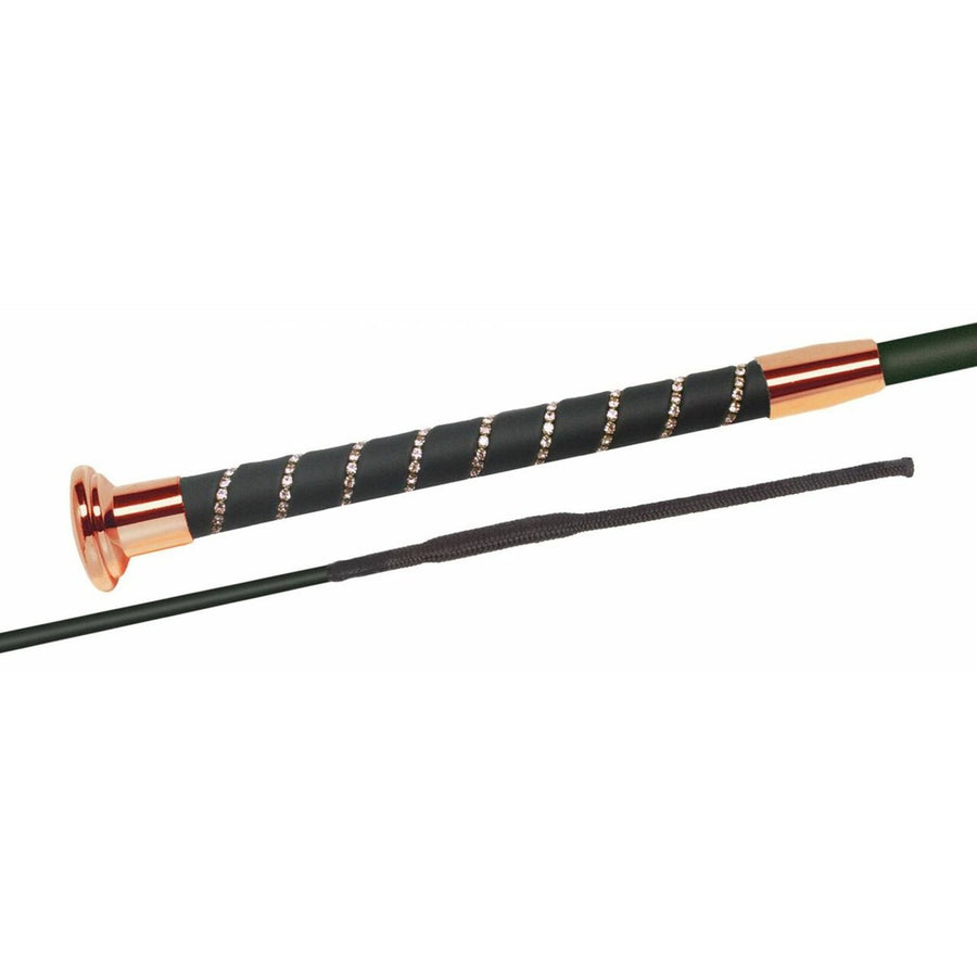 Fleck Silk Touch Dressage Whip With Crystal Grip