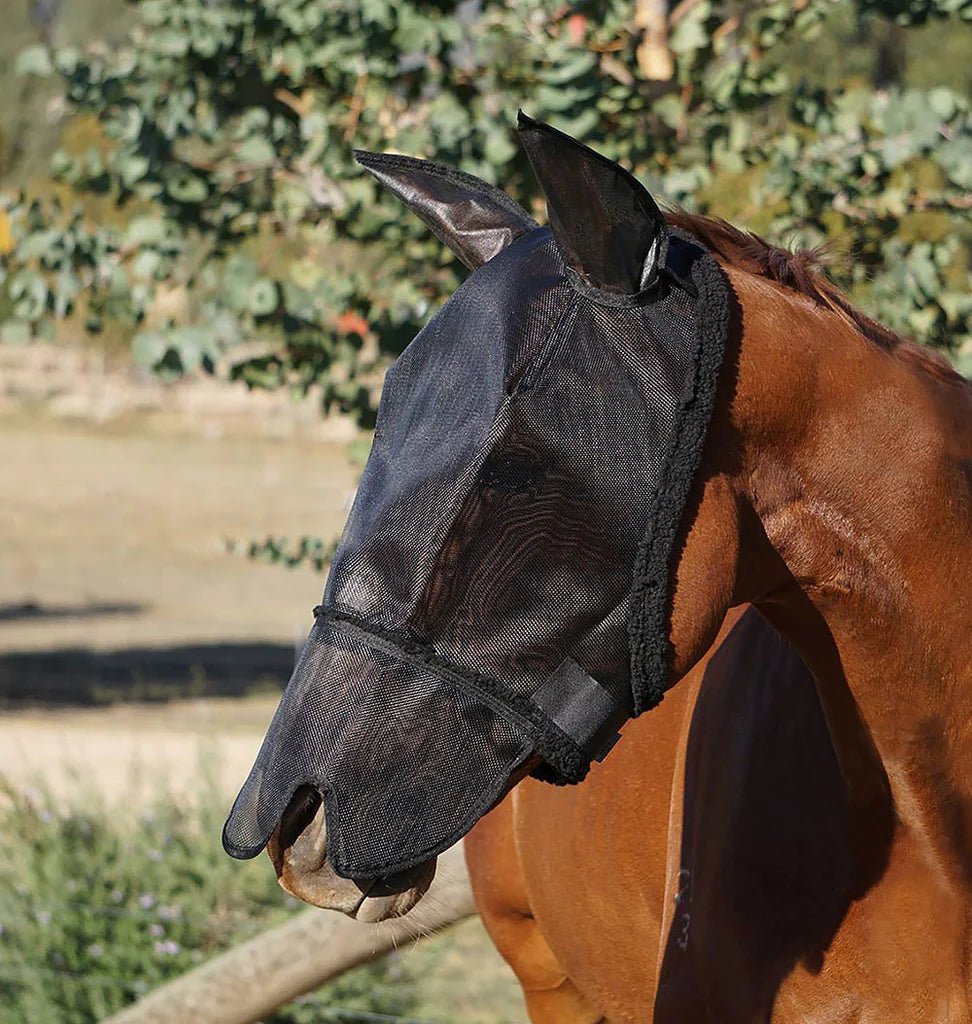 Flyveils by Design Basic Fly Veil with Fleece &amp; Ears &amp; Nose - Saddleworld Devonport