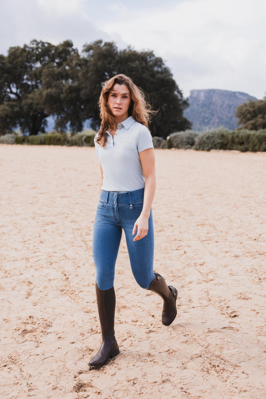 Horze Womens Carolyn Denim-Look Breeches - Saddleworld Devonport