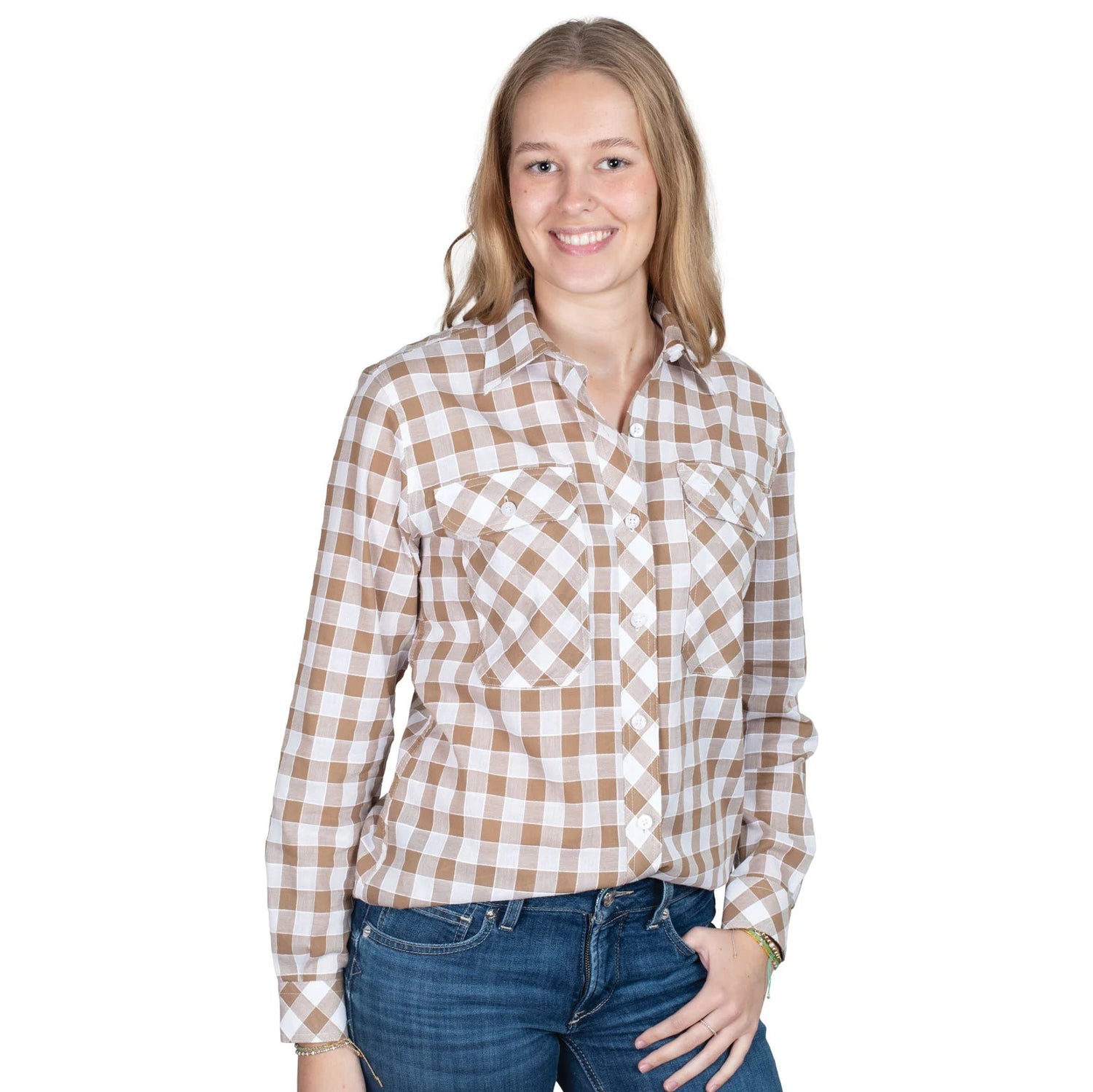 Just Country Womens Abbey Full Button Workshirt - Saddleworld Devonport