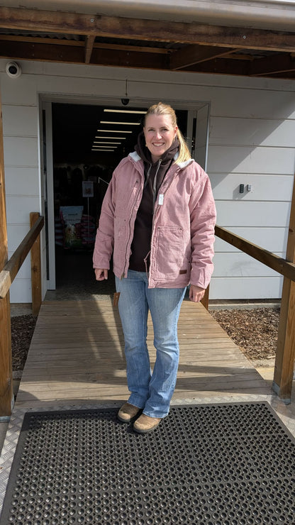Just Country Womens Diamantina Sherpa Corduroy JAcket - Dusty Pink - Saddleworld Devonport
