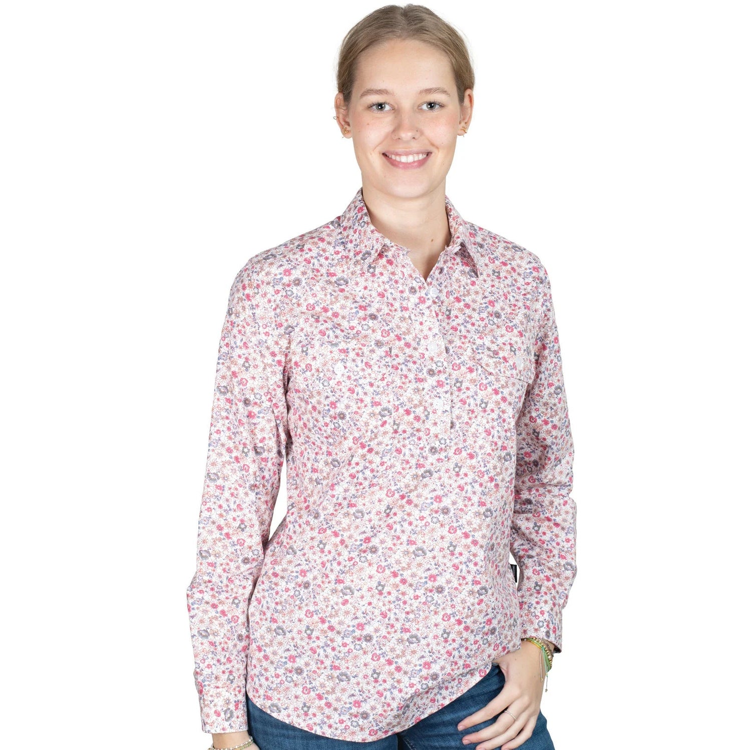 Just Country Womens Georgie Half Button Workshirt - Saddleworld Devonport