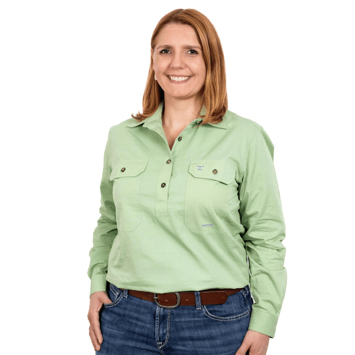 Just Country Womens Jahna Half Button Workshirt - Saddleworld Devonport