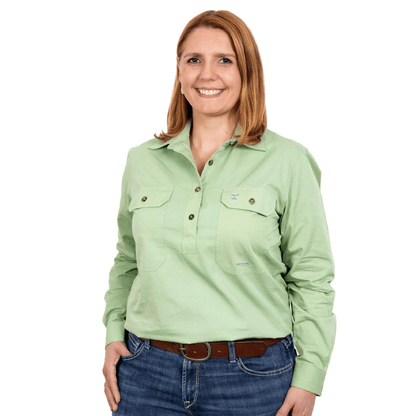 Just Country Womens Jahna Half Button Workshirt - Saddleworld Devonport