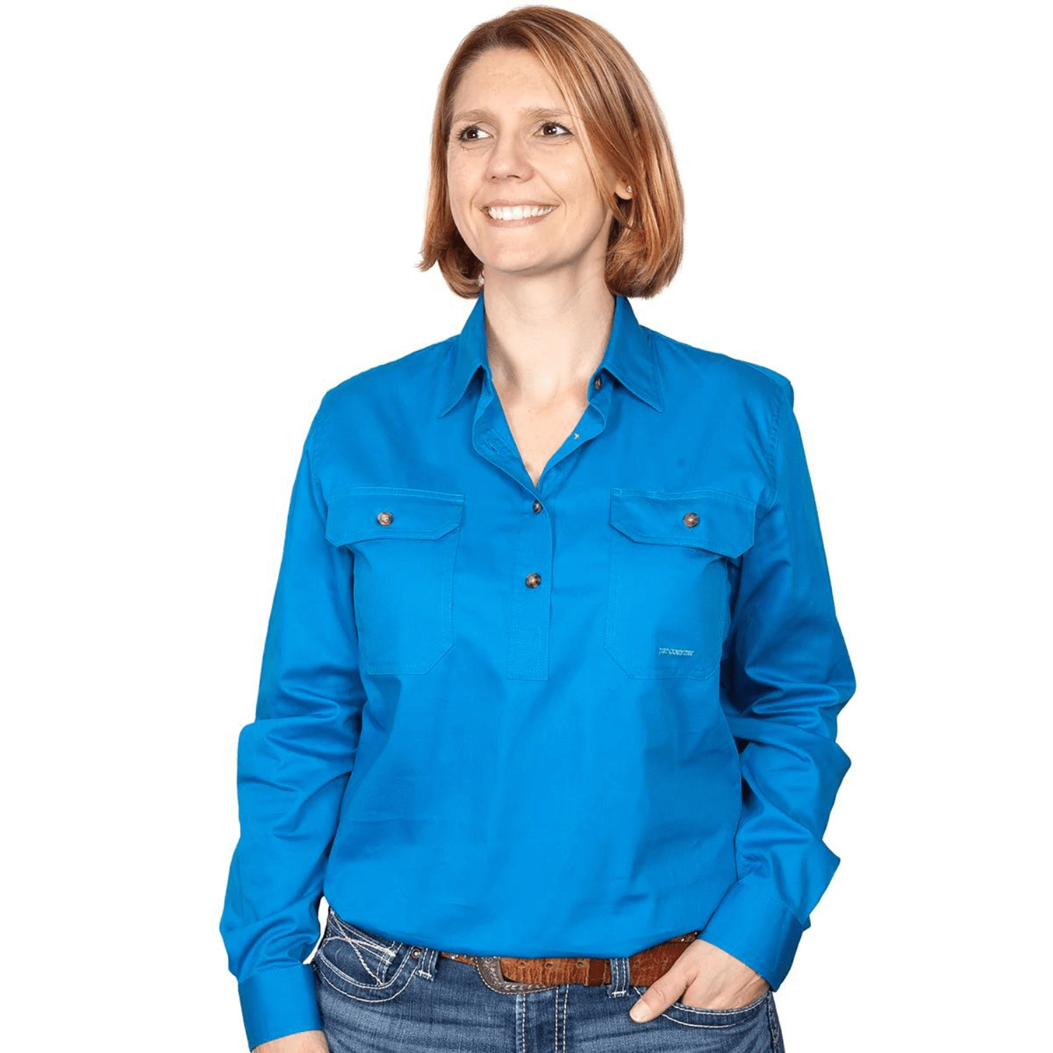 Just Country Womens Jahna Half Button Workshirt - Saddleworld Devonport