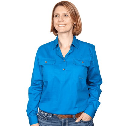 Just Country Womens Jahna Half Button Workshirt - Saddleworld Devonport