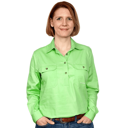 Just Country Womens Jahna Half Button Workshirt - Saddleworld Devonport
