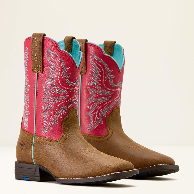 Kids Westwood Western Boot - Wicker/Hot Pink - Saddleworld Devonport