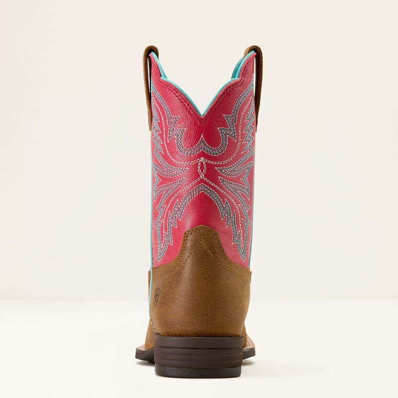 Kids Westwood Western Boot - Wicker/Hot Pink - Saddleworld Devonport
