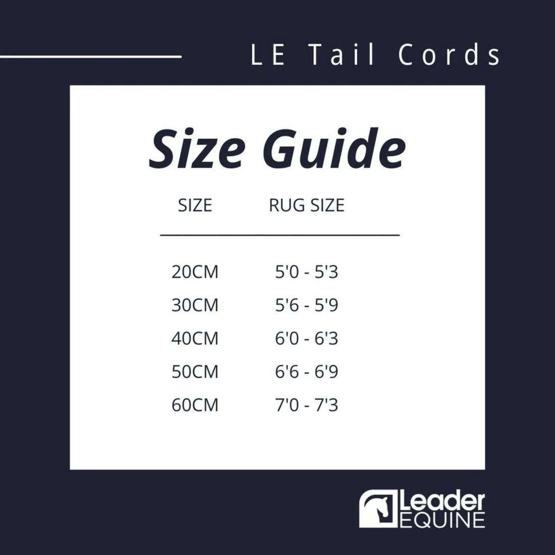 Leader Equine Wipe Clean Tail Cord - Saddleworld Devonport