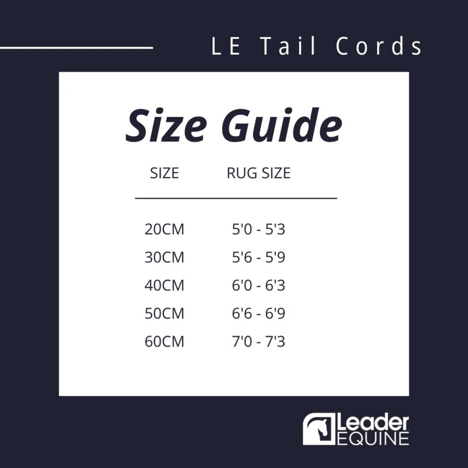 Leader Equine Wipe Clean Tail Cord - Saddleworld Devonport