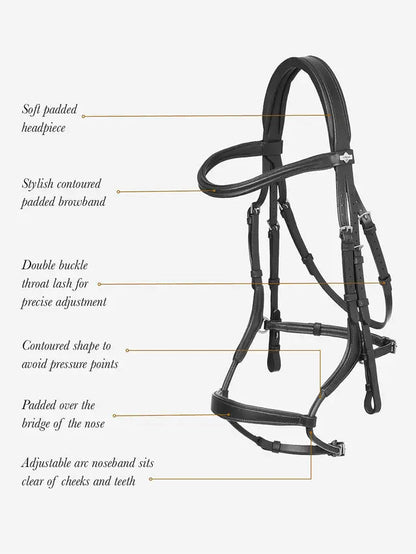 Lemieux Arika Adjustable Anotomic Noseband Bridle - Saddleworld Devonport