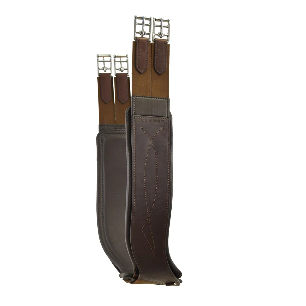 Total Saddle Fit StretchTec English Girth - Brown with Brown Leather Liner