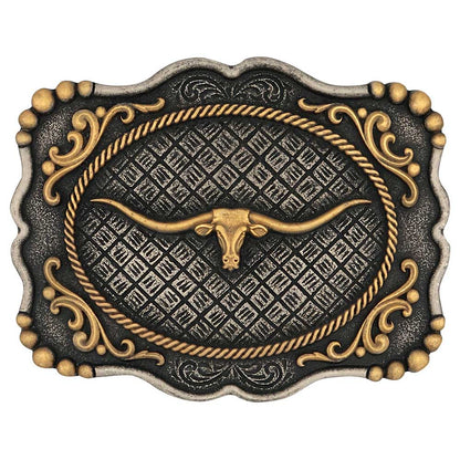 Montana Silversmiths Framed Longhorn Attitude Buckle - Saddleworld Devonport