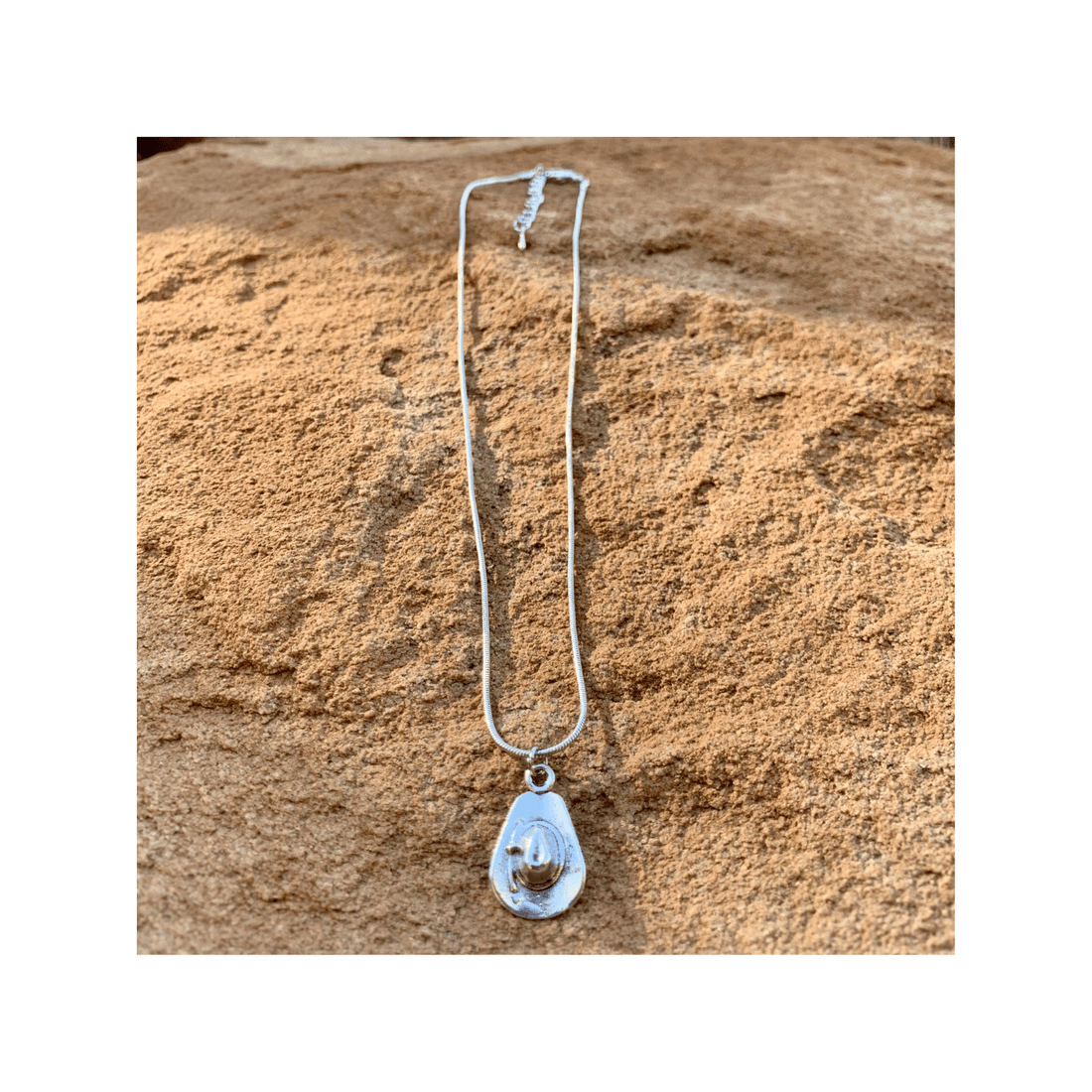 Pretty Silver Cowgirl Hat Necklace - Saddleworld Devonport