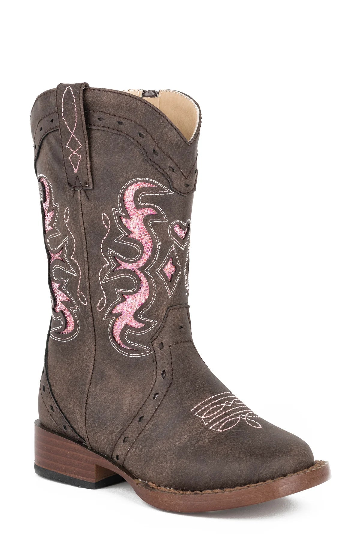 Roper Toddler Lexi Choclate/Pink Glitter - Saddleworld Devonport