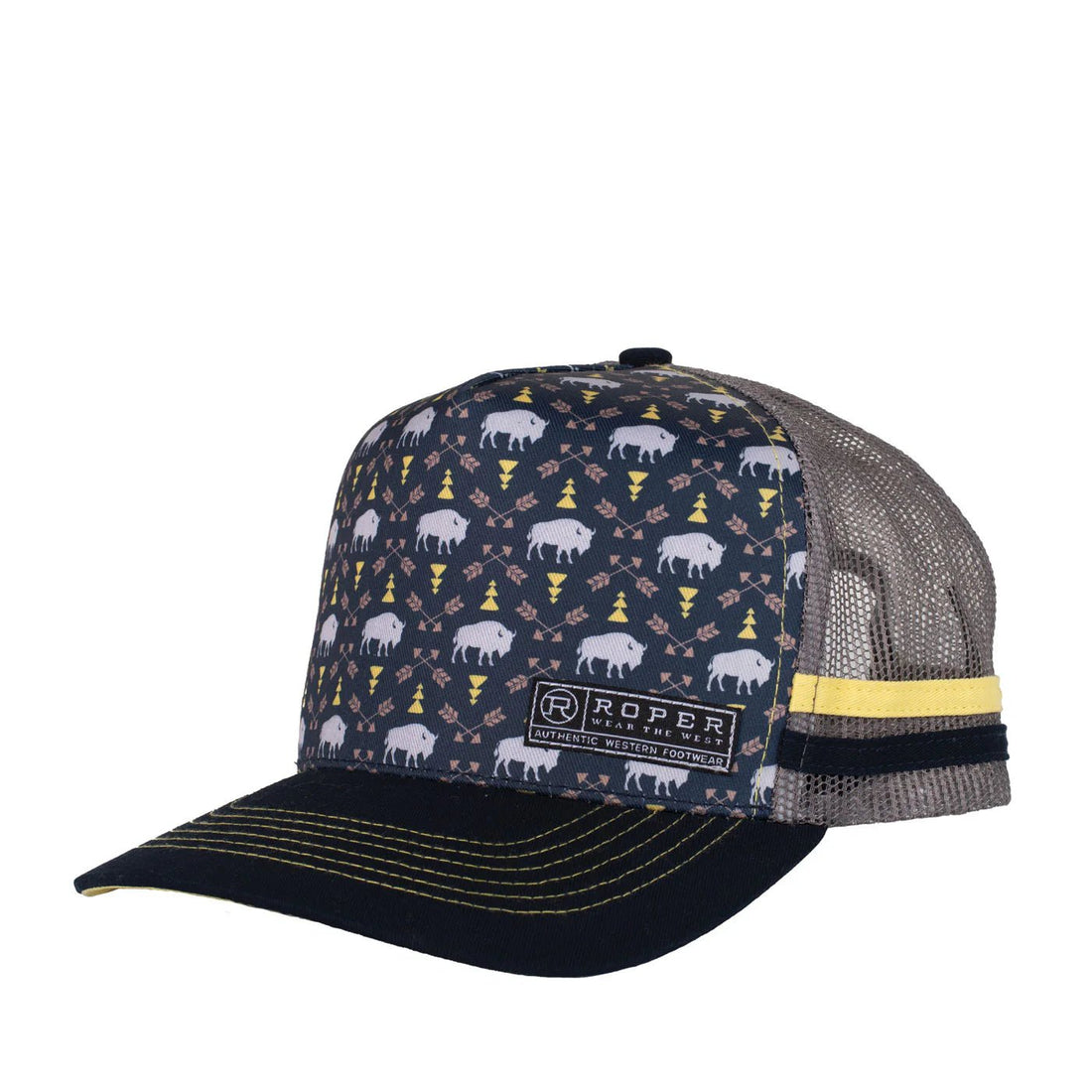 Roper Trucker Cap Bison Print - Saddleworld Devonport