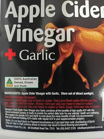 Spreyton Fresh Apple Cider Vinegar with GARLIC - Saddleworld Devonport