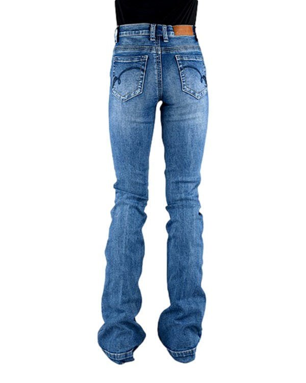 Tin haul Womens Denim 595 Libby Flare Plain Blue - Saddleworld Devonport