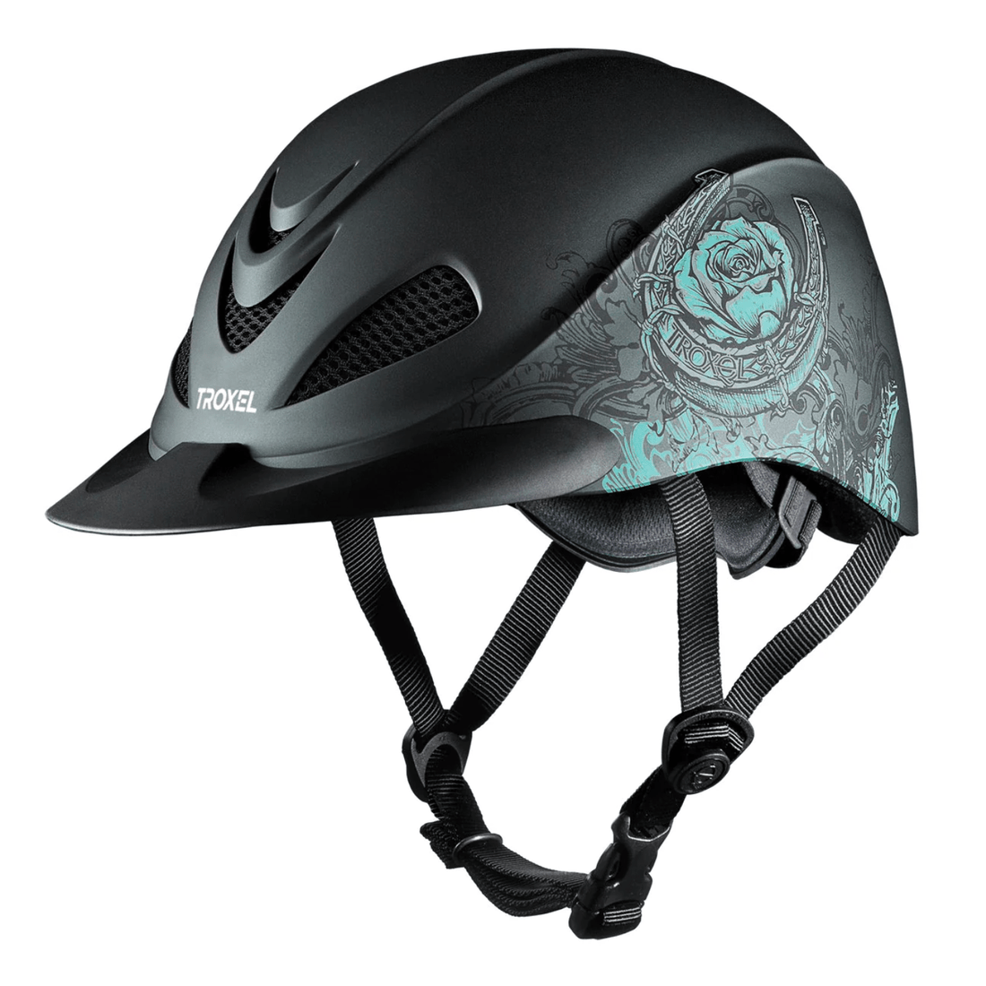 Troxel Rebel Turquiose Rose Helmet - Saddleworld Devonport