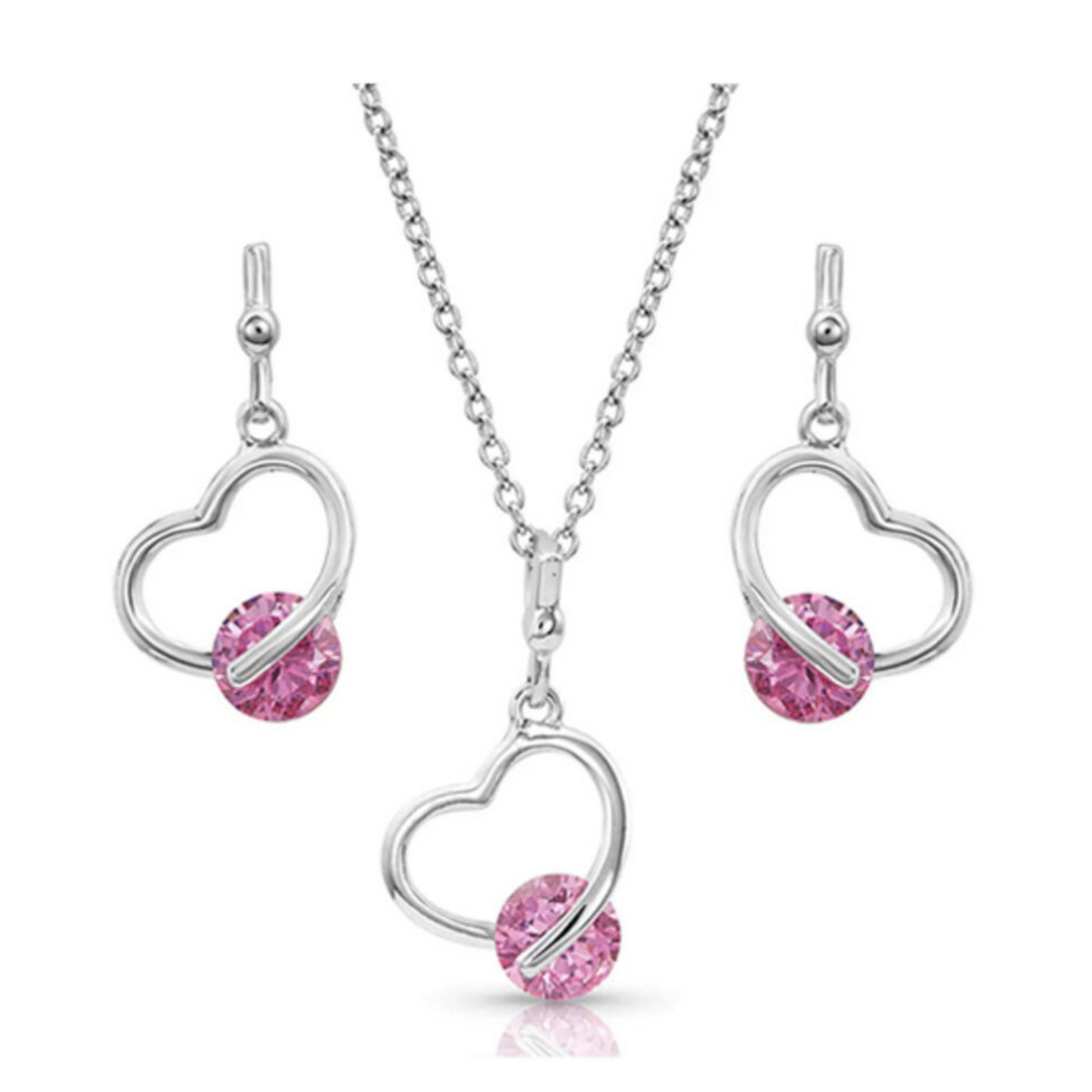 Montana Jewellery Set Pink Hearts