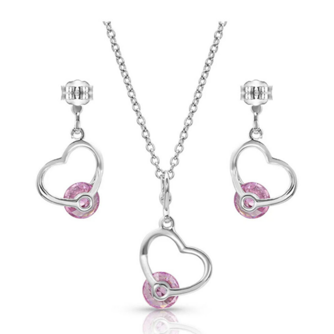 Montana Jewellery Set Pink Hearts