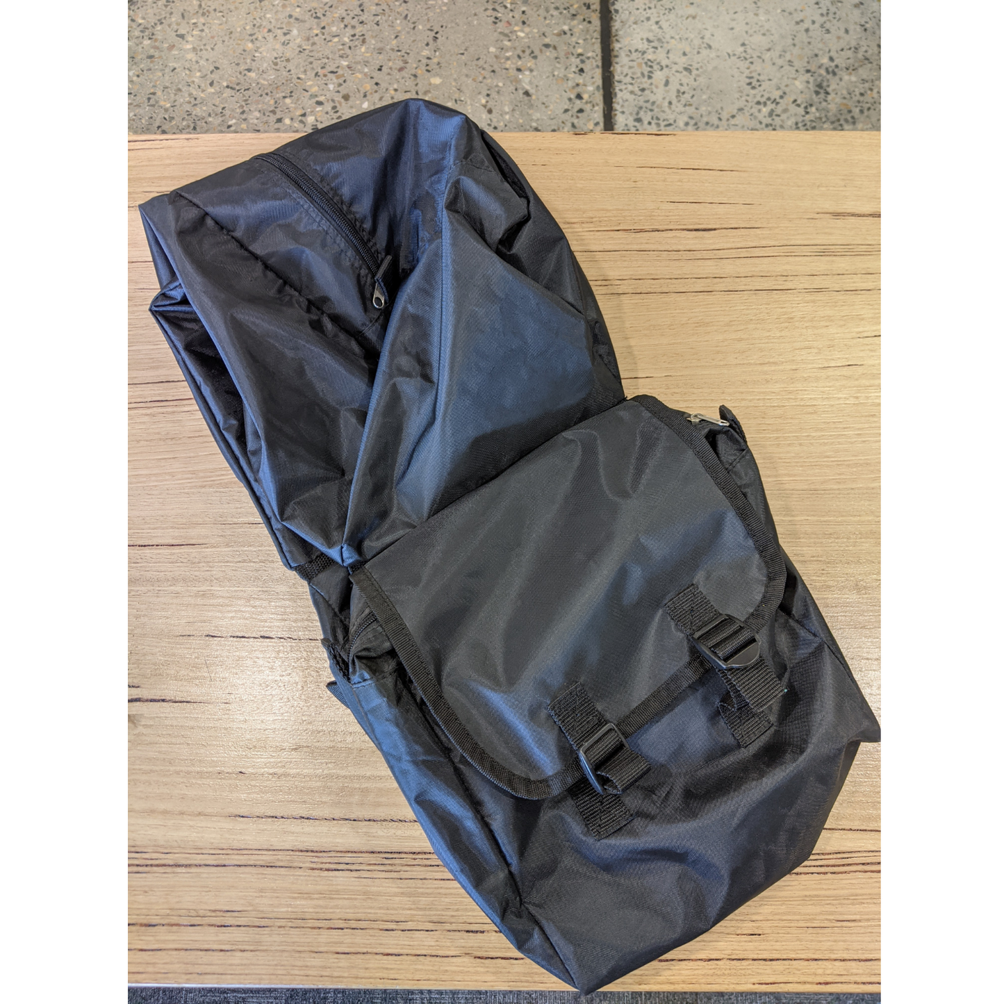 Nylon Double Saddle Bag Black