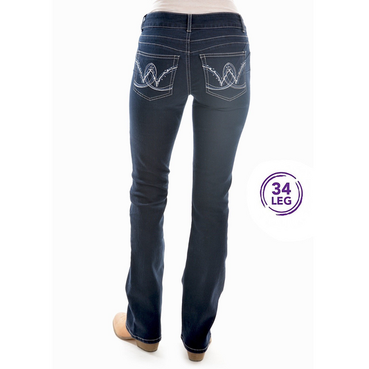 Wrangler Womens Mid Rise Jean - Jackson Jewels 34 Leg