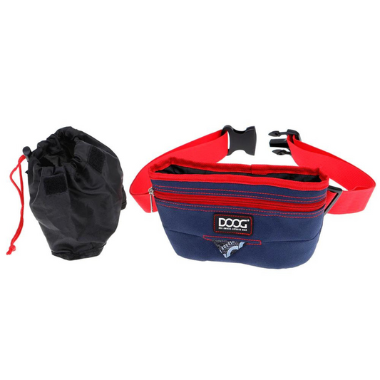 DOOG GOOD DOG TREAT POUCH - NAVY & RED (LARGE)