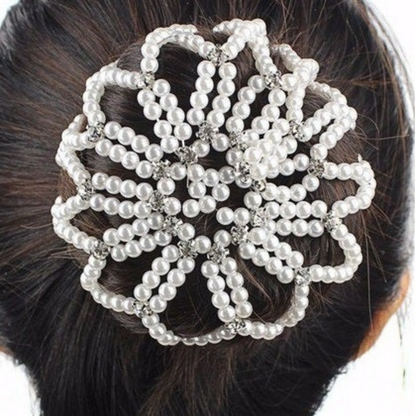 Hamag Pearl/Crystal Bun Hair Net