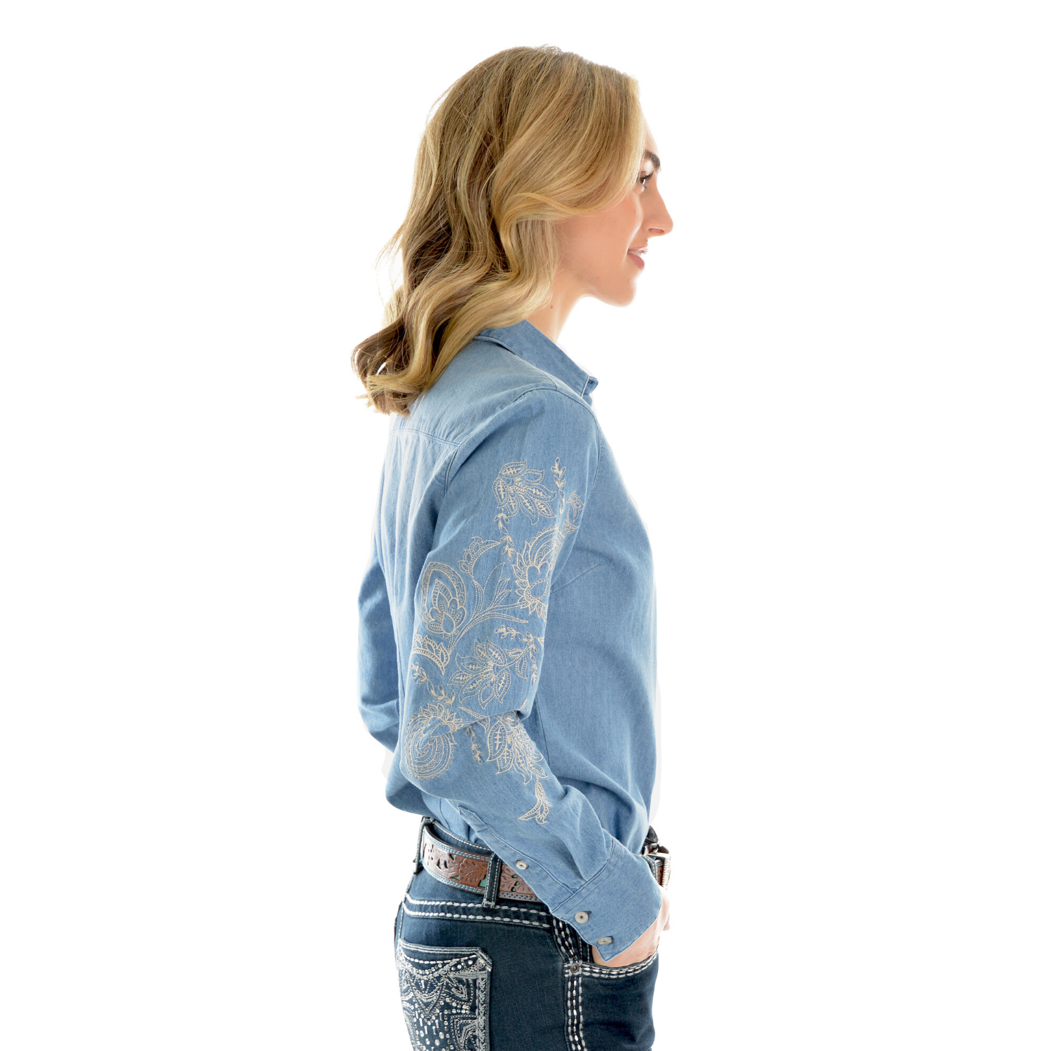 Wrangler Women's Vera Denim Long Sleeve Shirt