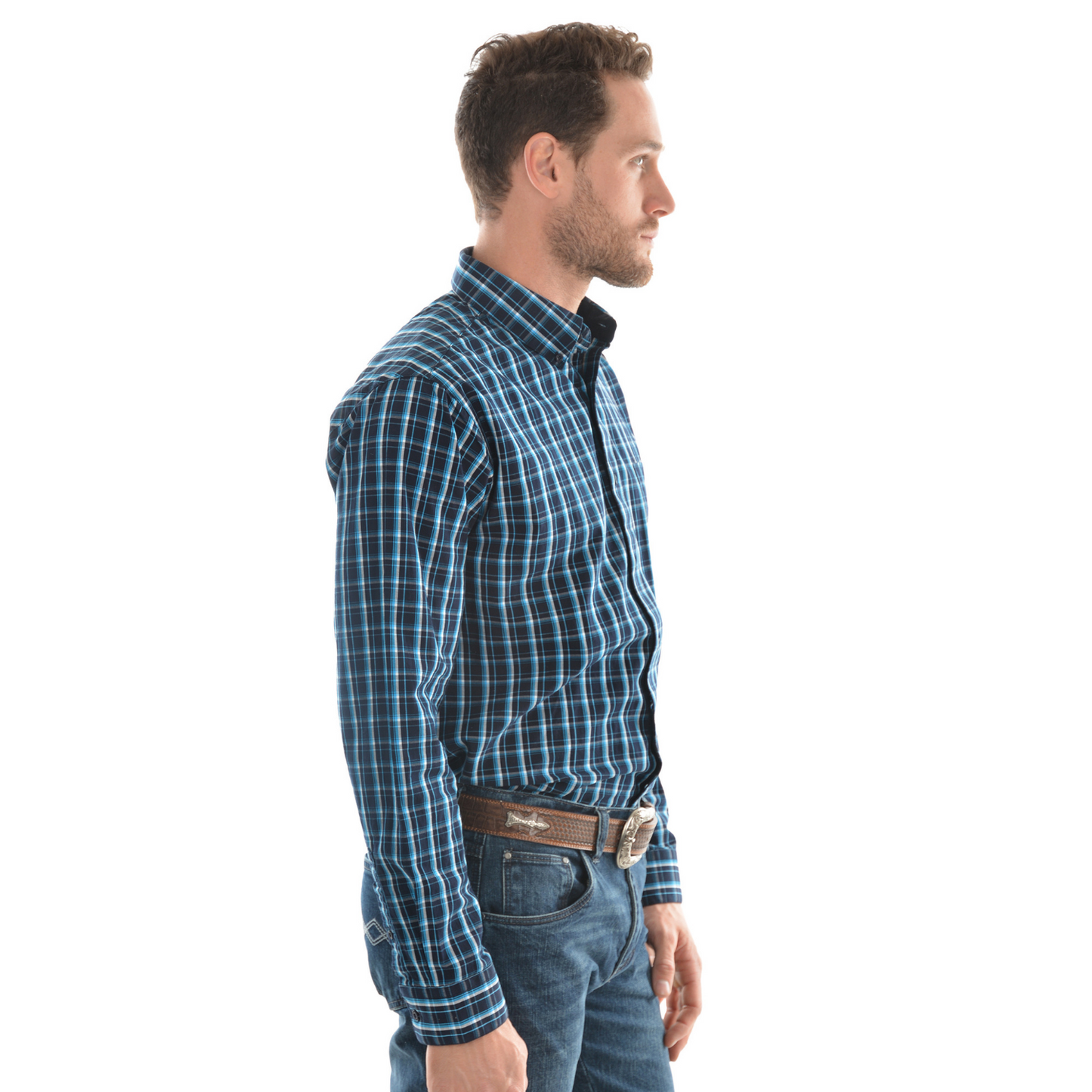 Pure Western Men's Alfonso Check Button Down Long Sleeve Shirt